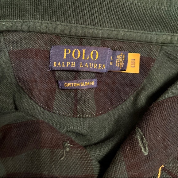 Polo Ralph Lauren Men’s Size L Green & Blue Plaid Long Sleeve Shirt - Picture 3 of 4